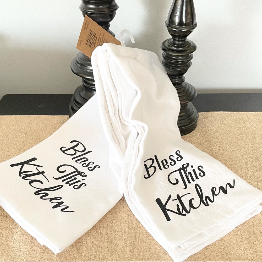 New Set of 2 BLESS THIS HOUSE Kitchen Towels